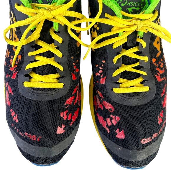 Asics Men's T307N GEL NoosaFAST Running Racing Shoe Black Green Yellow Red S 11 - Picture 7 of 10